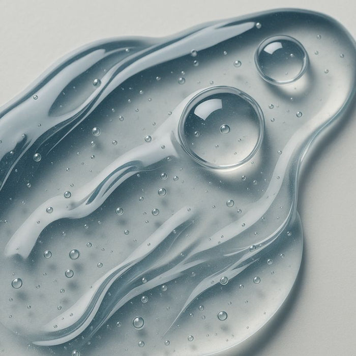 Hyaluronic acid swatch showing lightweight hydrating formula that plumps skin and locks in lasting moisture
