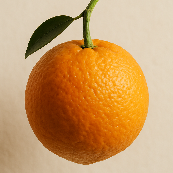 Orange symbolising Vitamin C skincare, a brightening antioxidant ingredient that supports collagen and radiant skin