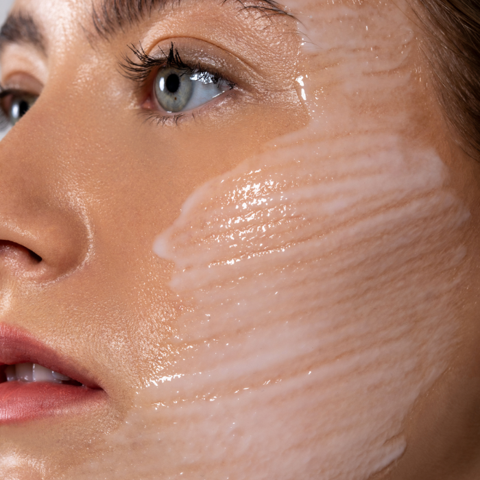 Close up of glowing skin with Australian skincare brand REMAKE Skin OJ on skin